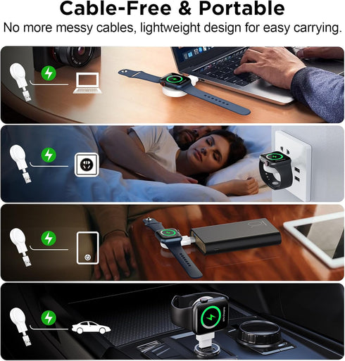 ???????? ?????????????? for Apple Watch Charger,Magnetic Portable iWatch Charger USB C&USB A Fast Wireless Charging Travel Battery Charger for iWa...