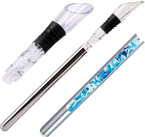 Wine Chiller Stick Small Wine Cooler 3-in-1 Stainless Steel Wine Bottle Cooler Stick Iceless Wine Chillers for Bottles Wine Gifts Champagne Chille...