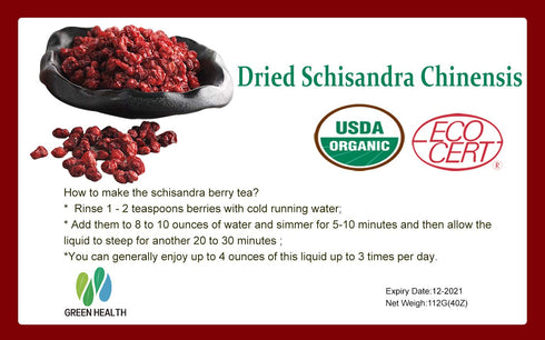 Nature Organic Schisandra Berries Dried Loose Bulk Herbs Schisandra Chinensis ?Wu Wei Zi?Tea, 1 pcs, 4 Ounce (Pack of 1)...