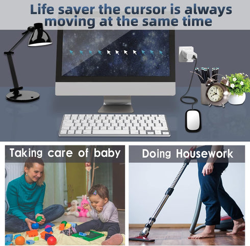 Mouse Jiggler, Undetectable Mouse Mover Wiggler Shaker with Drive Free USB Port Simulate Mouse Automatic Random Movement to Prevent Computer Lapto...