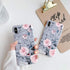 YeLoveHaw for iPhone Xs Case for Girls, Flexible Soft Slim Fit Full Protective Cute Shell Phone Case Cover with Purple Floral and Gray Leaves Patt...