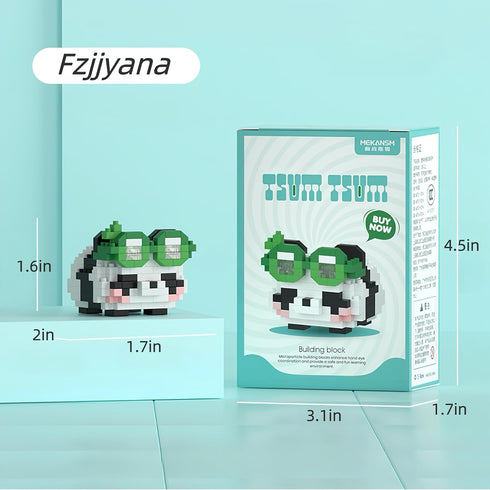 Cute panda building blocks (set of 4) Panda mini building block sets are all individually packaged adult building block toys children's surprise g...