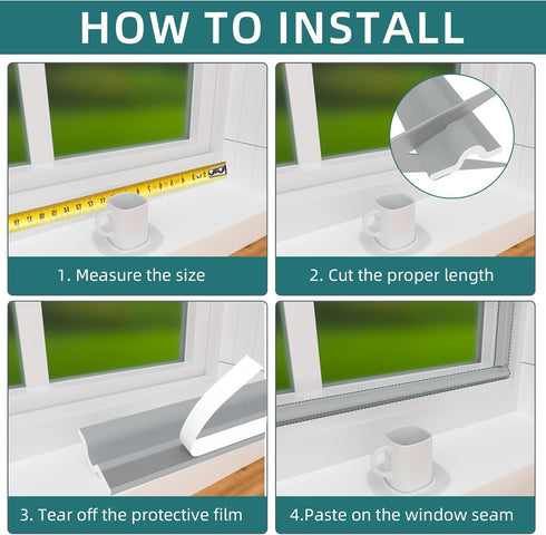 Window Weather Stripping Door Seal Strip for Bottom and Side of Door, Self-Adhesive Window Draft Stopper Foam Seal Strip,Soundproofing Window Insu...
