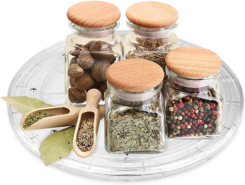 Heavy Duty Lazy Susan Turntable Organizer Acrylic 8 Inch Organizers for Kitchen Corner Cabinets Spice Rack Cake Decorating TV Laptop Computer Moni...
