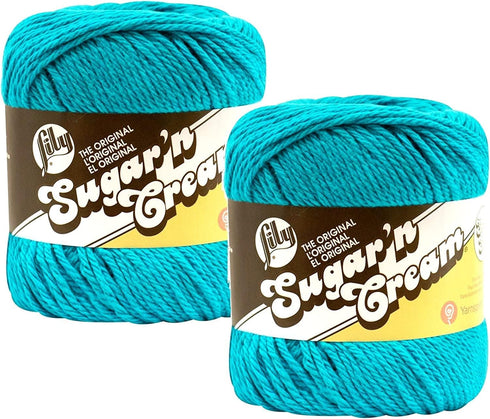 Lily Sugar 'N Cream Super Size Yarn 100% Cotton 4 oz Mod Blue Set of 22......