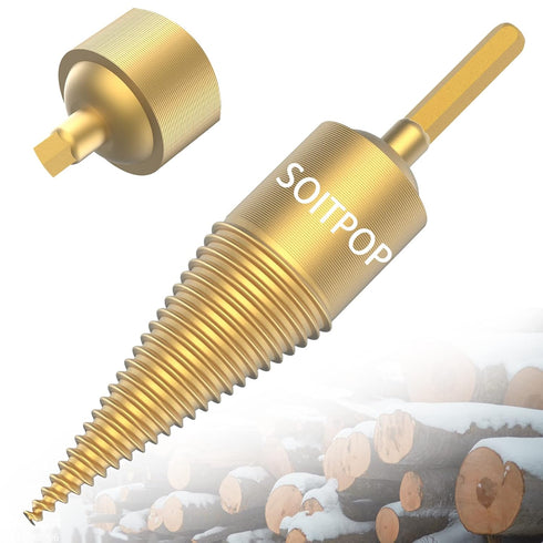 Firewood Log Splitter, Hex Shank Drill Bit Wood Splitters Heavy Duty Screw Wood Splitting Tool for Electric Drills, Split Wood Drill Bits...