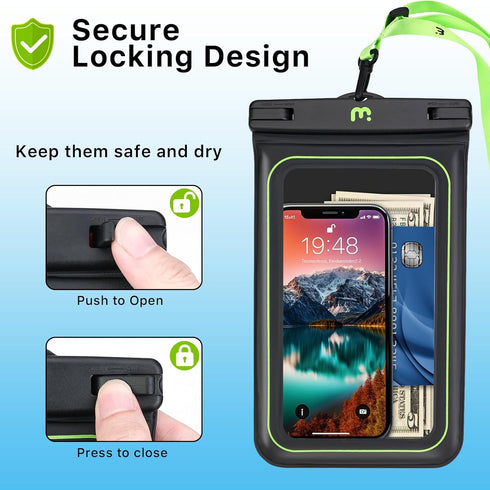 MYBAT PRO 2 Pack IPX8 Waterproof Phone Pouch (XL Size), Cell Phone Dry Bag with Detachable Lanyard, Large Floating Waterproof Phone Case for iPhon...