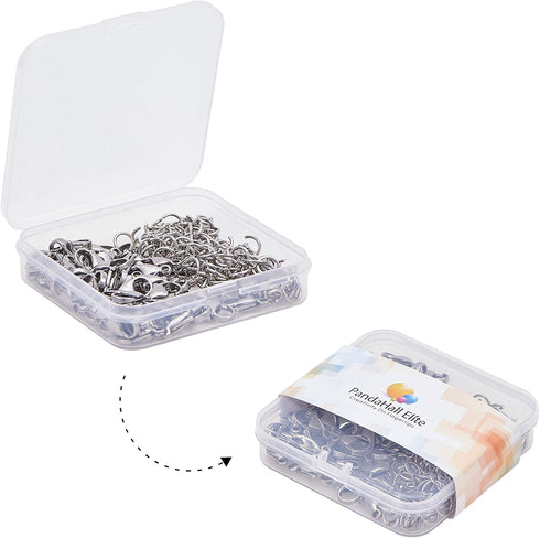 PH PandaHall 60pcs 15mm 304 Stainless Steel Lobster Claw Clasps with 120 pcs 6mm Jump Rings Jewelry Closure Fastener Hook for Earring Bracelet Nec...