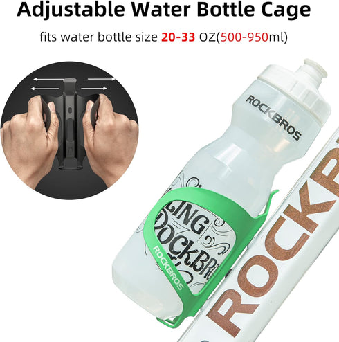 ROCKBROS Bike Water Bottle Cage Holder Lightweight Alloy Aluminum Bicycle Water Bottle Holder Cages Secure Hold Brackets green...