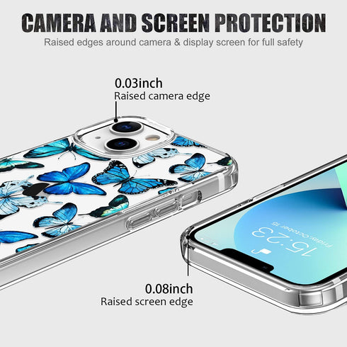 LUHOURI Designed for iPhone 13 Mini Case with Screen Protector - Crystal Acrylic Clear for Women and Girls - Slim Fit Protective Phone Cover 5.4" ...