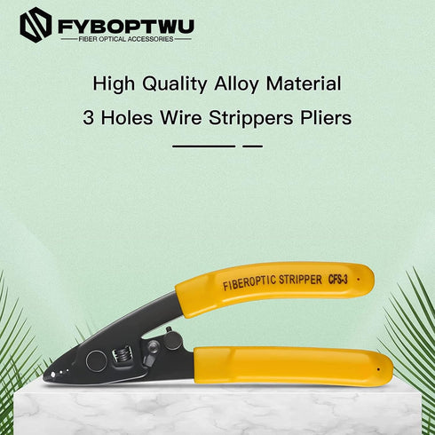 1 pc CFS-3 Fiber Optic Stripper 3 Port Hole Fiber Optic Stripping Tool with 6" handle...
