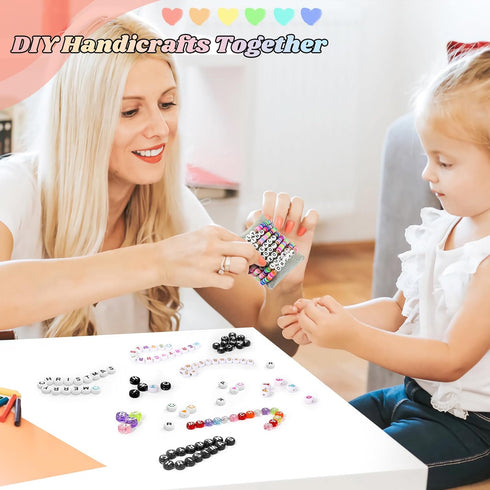 Beadsky Letter Beads, 1456PCS Bracelet Making Kit for Teen Girls, 28 Styles Friendship Bracelets Jewelry Making Kit, DIY Beading Bracelets Kit Alp...