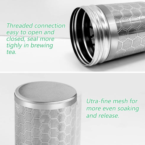 2 Pack Tea Infuser, Tea Strainers for Loose Tea, Stainless Steel Extra Fine Mesh Loose Leaf Tea Steeper with Extended Chain Hook, for Tea, Spices ...