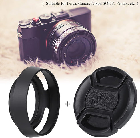 Camera Lens Hood,43mm Black Metal Lens Hood with Plastic Lenses for Leica Photography Accessory...