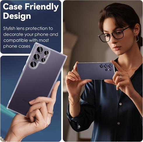 CloudValley for Samsung Galaxy S24 Ultra Camera Lens Protector, 9H Tempered Glass & Ultra-Thin Aluminum Alloy Individual Lens Screen Protective Co...