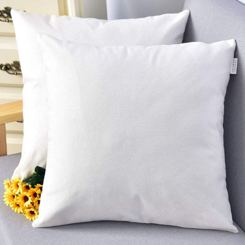Outlet Decorative 18 X 18 Inch Faux Linen Cloth Pillow Cover Cushion Case for Bench,White, 2 Pieces...