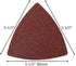 100 Pcs 3-1/2 Inch 90mm Triangular 60/80 /100/120 /240 Grits Hook & Loop Multitool Sandpaper for Wood Sanding Contains 20 of Each Fit 3.5 Inch Osc...