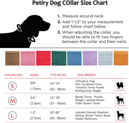 Soft Corduroy Fibric Dog Collar with High Grade Metal Buckle, for Small Dogs.(White,Small:10-15")...