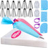 Piping Bags and Tips Set, 100Pcs 12 Inch Pastry Bags, Icing Bags Disposable for Cakes Decorating Kit Supplies with 1 Reusable Piping Bags, 1 Coupl...