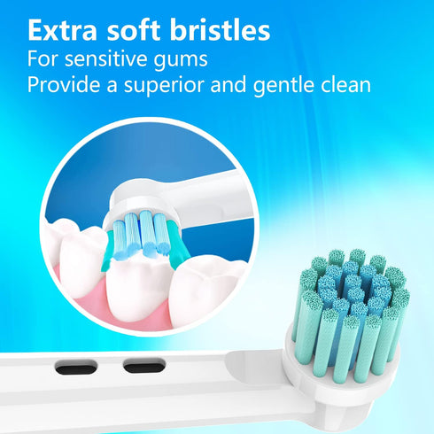 Brush Replacement Heads Compatible with Oral B Electric Toothbrushes, 4 Count, Extra Soft Bristles for Sensitive Gum Care, Refills for Braun Pro S...