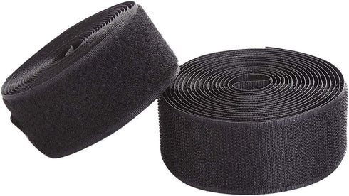 Sew on Hook and Loop Style 2 Inch Non-Adhesive Back Nylon Strips Fabric Fastener Non-Adhesive Interlocking Tape Black,5 Yard...