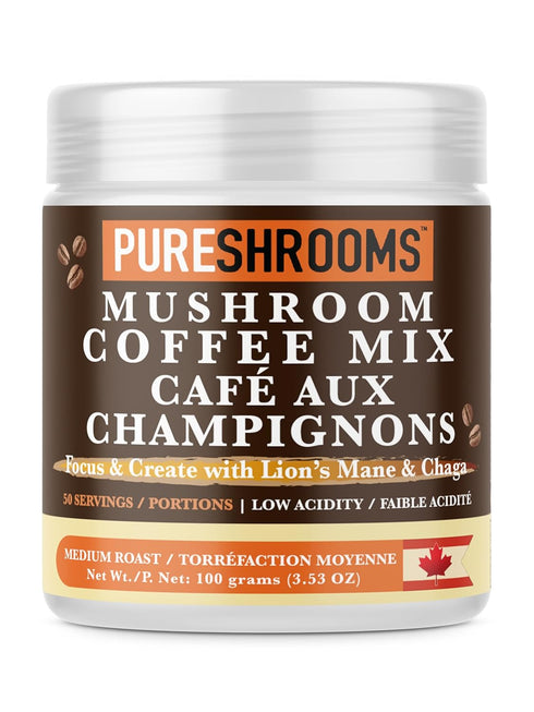 Focus & Create Adaptogenic Instant Mushroom Coffee – 50?Serve Pack with Lion’s Mane & Chaga – Brain, Focus & Immune Support (100g)...