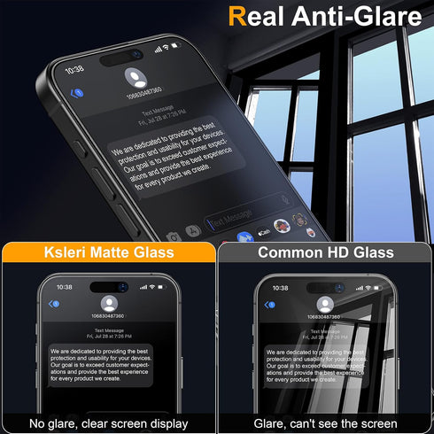 2 Pack for iPhone 15 Plus 6.7 inch Matte Glass Screen Protector, Auto Dust Removal Easy Installation, Anti Glare Anti Fingerprint Tempered Glass F...
