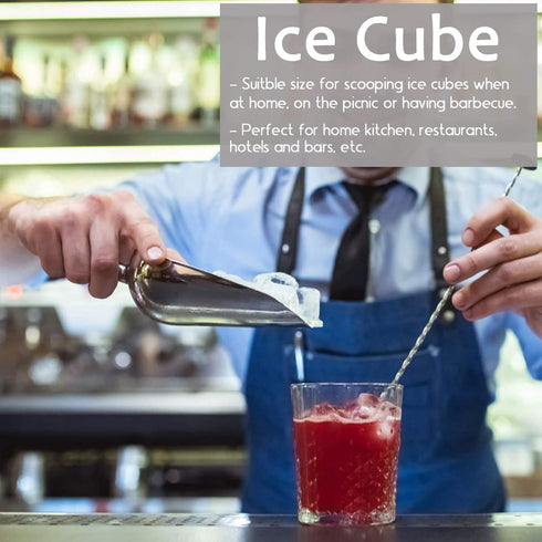 E-far 6 Ounce Ice Scoop Set of 2, Small Stainless Steel Scoops for Ice Cube/Candy/Flour/Sugar, Metal Utility Scoops for Canisters, Baking, Kitchen...