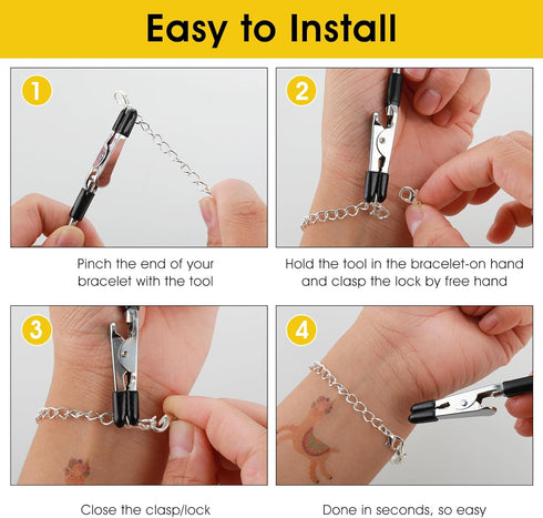 Cobee 3 Pcs Bracelet Clasp Helper Tools, Stainless Steel Portable Jewelry Clasp Helpers Quick Release Fastening and Hooking Equipment for Necklace...