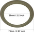 uxcell Air Compressor Compression Piston Ring Replacement Part 73mm OD 56mm ID 1mm Thickness, Dark Green...