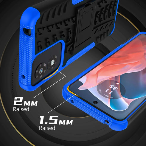 for Moto G Play 2024 Case with 2 Pack Screen Protector,Military Grade Shockproof, Heavy Duty Robust Bumper Cover with Kickstand for Motorola G Pla...