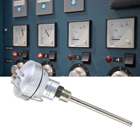 High Efficiency RTD PT100 Temperature Sensor Probe 1/2" NPT Thread Thermocouple Terminal Head for Temperature Controllers Industrial(Protection tu...