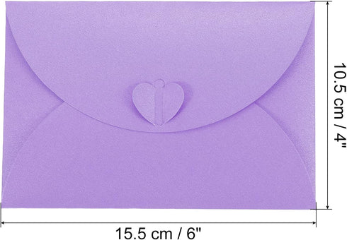 PATIKIL Gift Card Envelopes, 24 Pack Heart Shaped Clasp Photo Gift Card Holders Mini Envelope for Birthdays Weddings, Purple...