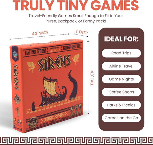 Sirens | Greek Mythology Themed Travel Size Board Game, Play Anywhere | Strategic Musical Card Drafting Game | 1-2 Players, Ages 12+ | Easy to Lea...