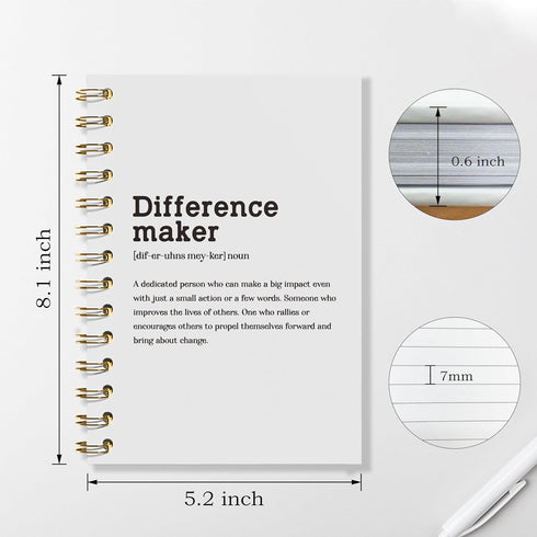 Difference Maker Gift Notebook - Difference Maker Notebook, Coworker Gifts for Women, Inspirational Journal, The Office Gifts Hardcover Spiral Not...
