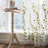 Melodieux Flower Embroidery Sheer Curtain for Living Room Bedroom, Farmhouse Style Rod Pocket Voile Drape, White/Green, 52 by 84 Inch (1 Panel)...