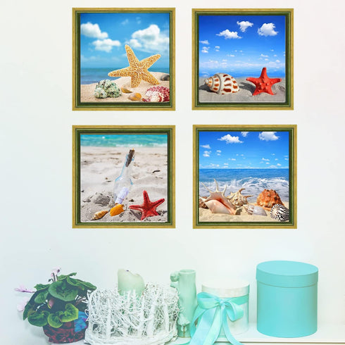 GAGMKXN 4 Pack 5D Diamond Painting Princess Full Drill by Number Kits for Adults Kids, Summer Beach Rhinestone Crystal Drawing Gift Home Wall Déco...
