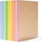 feela 16 Pack Composition Notebook Bulk, Kraft Cover Lined Blank College Ruled Travel Journals with Pastel Color Spine For Women Students Office, ...