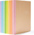 feela 16 Pack Composition Notebook Bulk, Kraft Cover Lined Blank College Ruled Travel Journals with Pastel Color Spine For Women Students Office, ...