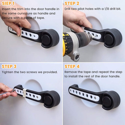 Grab Handle Inserts Cover+Push Button Knobs Cover Trim for Jeep Wrangler JK JKU Sahara Rubicon Unlimited 2007-2018 Exterior Door Handle Decoration...