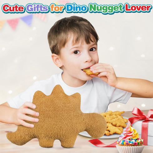 Dino Nugget Pillow for Birthday Gifts, Dinosaur Chicken Nuggets Plush Funny Gifts for Boys Girls, Plush Nuggets Dinosaur Stuffed Animal, Cute Dino...