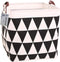 Square Canvas Toy Storage Bins Basket with Handle Collapsible Toy Organizer for Nursery Storage, Kid's Toy & Laundry, Gift Basket (Black Triangle)...