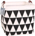 Square Canvas Toy Storage Bins Basket with Handle Collapsible Toy Organizer for Nursery Storage, Kid's Toy & Laundry, Gift Basket (Black Triangle)...