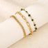 Gold Ankle Bracelets for Women, 14K Gold Anklets for Women Waterproof Figaro Paperclip Link Gold Anklet Set with Pink Stones Green Beads Adjustabl...