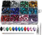 PAMIR TONG 1320pcs 6*12mm Horse Eye Shape Craft Gems Jewels Acrylic Flatback Rhinestones Gemstone with Tweezers Glue Picking pen for Bead Adhesive...