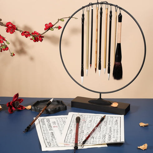 12 Pieces Chinese Calligraphy Brushes Painting Writing Brushes Watercolor Brushes Set Kanji Japanese Sumi Painting Drawing Brushes Kanji Art Brush...