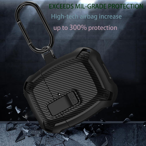 for Google Pixel Buds Pro Case 2022 with Cleaner Kit, Military Hard Shell Protective Armor Cover with Lock & Carabiner for Google Pixel Pro Earbud...