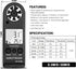 Anemometer Handheld Wind Speed Meter for Measuring Wind Speed Temperature and Max/Average/Current, High Precision Anemometer Measuring for Windsur...