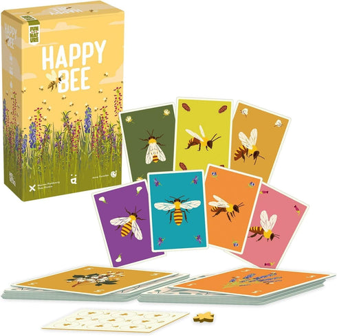 Happy Bee Card Game - Strategic Pollen Harvesting for Victory! Educational Game, Fun Family Game for Kids & Adults, Ages 8+, 3-6 Players, 15 Minut...