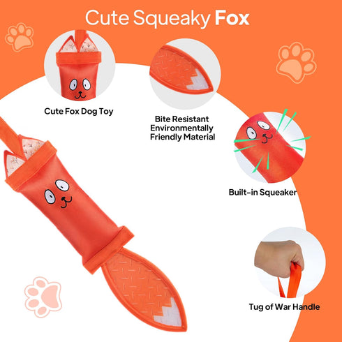 PetiFine Tug of War Dog Toy,Training Interactive Squeaky Dog Toys for Small Dogs,Tough Dog Toys for Aggressive Chewers - Puppy Toys to Keep Them B...